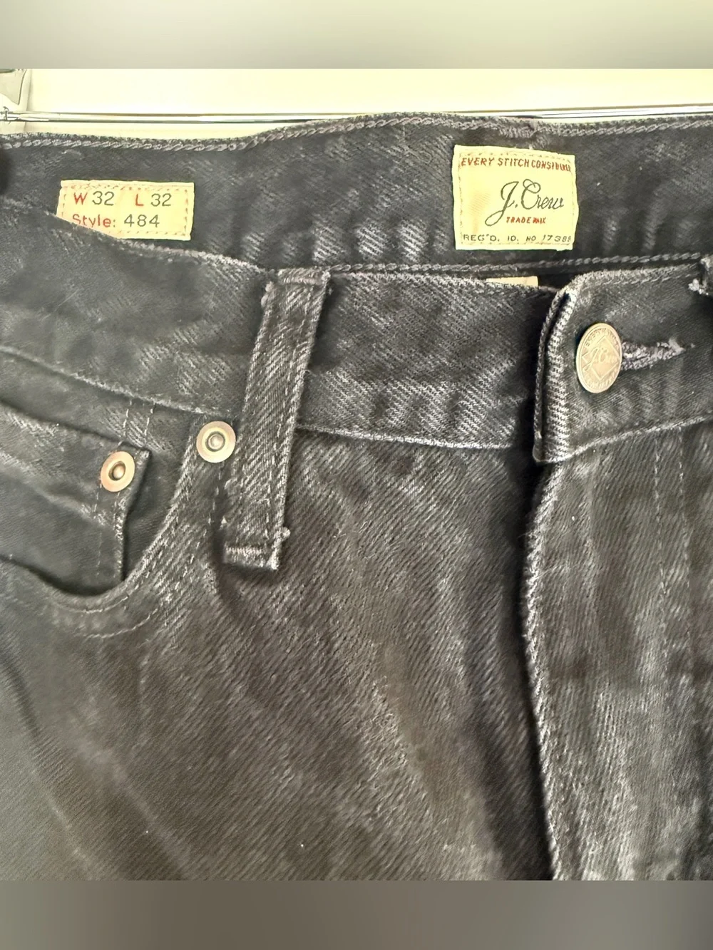 J. Crew Men's 32x32 Style# 484 Black Jeans - Picture 2 of 6